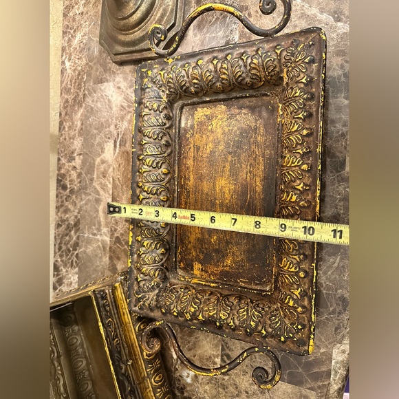 Vintage Fluer Dis Lis Metal Tray with Handles and trinket box - Picture 2 of 8